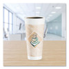 Cafe G Foam Hot/Cold Cups, 24 Oz, Brown/Green/White, 20/Bag, 25 Bags/Carton