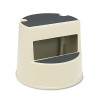 Rolling Step Stool, Curved Design, 2-Step, Retracting Casters, 350 Lb Capacity, 16" Diameter x 13.5"h, Beige