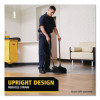 Lobby Pro Upright Dustpan With Wheels, 12.5 x 37,  27.5" Handle, Polypropylene/Vinyl Coat, Black