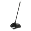 Lobby Pro Upright Dustpan With Wheels, 12.5 x 37,  27.5" Handle, Polypropylene/Vinyl Coat, Black