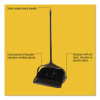 Lobby Pro Upright Dustpan With Wheels, 12.5 x 37,  27.5" Handle, Polypropylene/Vinyl Coat, Black