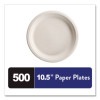 Paperpro Naturals Molded Fiber Dinnerware, Round Plates, 10.5" Dia, Natural, 125/Pack, 4 Packs/Carton