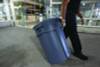 Vented Round Brute Container, 10 Gal, Plastic, Gray
