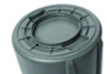 Vented Round Brute Container, 20 Gal, Plastic, Gray