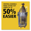 Vented Round Brute Container, 20 Gal, Plastic, Gray