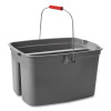 Double Utility Pail, 19 Qt, Plastic, Gray