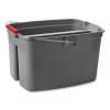 Double Utility Pail, 19 Qt, Plastic, Gray