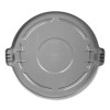Brute Self-Draining Flat Top Lid, For 32 Gal Round Brute Containers, 22.25" Diameter, Gray