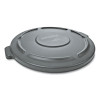 Brute Self-Draining Flat Top Lid, For 32 Gal Round Brute Containers, 22.25" Diameter, Gray