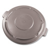 Brute Self-Draining Flat Top Lid, For 32 Gal Round Brute Containers, 22.25" Diameter, Gray