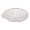 Brute Self-Draining Flat Top Lids For 32 Gal Round Brute Containers, 22.25" Diameter, White