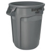 Vented Round Brute Container, 32 Gal, Plastic, Gray