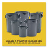 Vented Round Brute Container, 32 Gal, Plastic, Blue