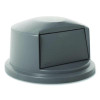 Brute Dome Top Swing Door Lid For 32 Gal Waste Containers, 22.75" Diameter x 12.25h, Gray
