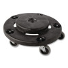 Brute Round Twist On/Off Dolly, 250 Lb Capacity, 18" Dia x 6.63"h, Fits 20 To 55 Gallon Brute Containers, Black