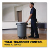 Brute Round Twist On/Off Dolly, 250 Lb Capacity, 18" Dia x 6.63"h, Fits 20 To 55 Gallon Brute Containers, Black