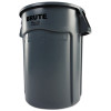 Vented Round Brute Container, 44 Gal., Plastic, Gray