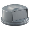Round Brute Dome Top Receptacle, Push Door For 44 Gal Containers, 24.81" Diameter x 12.63h, Gray