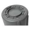 Vented Round Brute Container, 55 Gal, Plastic,  Gray