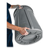 Vented Round Brute Container, 55 Gal, Plastic,  Gray