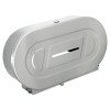 Stainless Steel Two-Roll Jumbo Toilet Tissue Dispenser, 20.81 x 5.31 x 11.38, Satin-Finish Stainless Steel