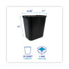 Soft-Sided Wastebasket, 28 Qt, Plastic, Black