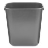 Deskside Plastic Wastebasket, 3.5 Gal, Plastic,  Black