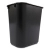 Deskside Plastic Wastebasket, 3.5 Gal, Plastic,  Black