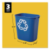 Deskside Recycling Container, Small, 13.63 Qt, Plastic, Blue