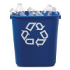 Deskside Recycling Container, Small, 13.63 Qt, Plastic, Blue