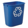 Deskside Recycling Container, Small, 13.63 Qt, Plastic, Blue