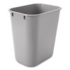 Deskside Plastic Wastebasket, 3.5 Gal, Plastic, Gray
