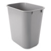Deskside Plastic Wastebasket, 3.5 Gal, Plastic, Gray