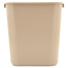 Deskside Plastic Wastebasket, 7 Gal, Plastic, Beige