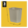 Deskside Plastic Wastebasket, 7 Gal, Plastic, Beige