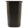 Deskside Plastic Wastebasket, 7 Gal, Plastic, Black