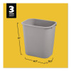 Deskside Plastic Wastebasket, 7 Gal, Plastic, Gray