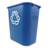 Deskside Recycling Container, Medium, 28.13 Qt, Plastic, Blue