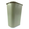 Deskside Plastic Wastebasket, 10.25 Gal, Plastic, Beige