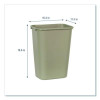 Deskside Plastic Wastebasket, 10.25 Gal, Plastic, Beige
