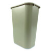 Deskside Plastic Wastebasket, 10.25 Gal, Plastic, Beige
