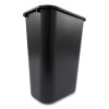 Deskside Plastic Wastebasket, 10.25 Gal, Plastic, Black