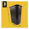 Deskside Plastic Wastebasket, 10.25 Gal, Plastic, Black