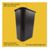 Deskside Plastic Wastebasket, 10.25 Gal, Plastic, Black