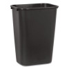 Deskside Plastic Wastebasket, 10.25 Gal, Plastic, Black