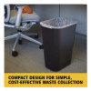 Deskside Plastic Wastebasket, 10.25 Gal, Plastic, Black
