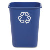 Deskside Recycling Container With Symbol, Large, 41.25 Qt, Plastic, Blue