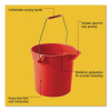 Brute Round Utility Pail, 10 Qt, Plastic, Red, 10.5" Diameter