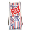 Pinch-Bottom Paper Popcorn Bag, Delicious Popcorn: Circus Clown Icon Labeling, 4" x 1.5" x 8", Red/White/Blue, 1,000/Carton