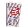 Pinch-Bottom Paper Popcorn Bag, Delicious Popcorn: Circus Clown Icon Labeling, 4" x 1.5" x 8", Red/White/Blue, 1,000/Carton